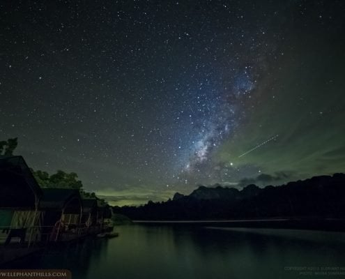 A night sky at the rainforest camp